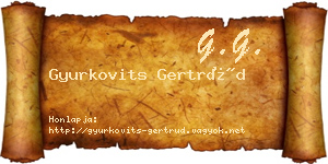 Gyurkovits Gertrúd névjegykártya